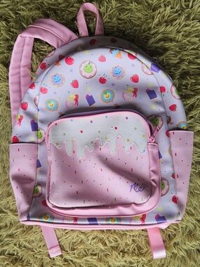 ME Makeover Essentials Pink Dessert Pattern Kids Backpack with Front Pocket